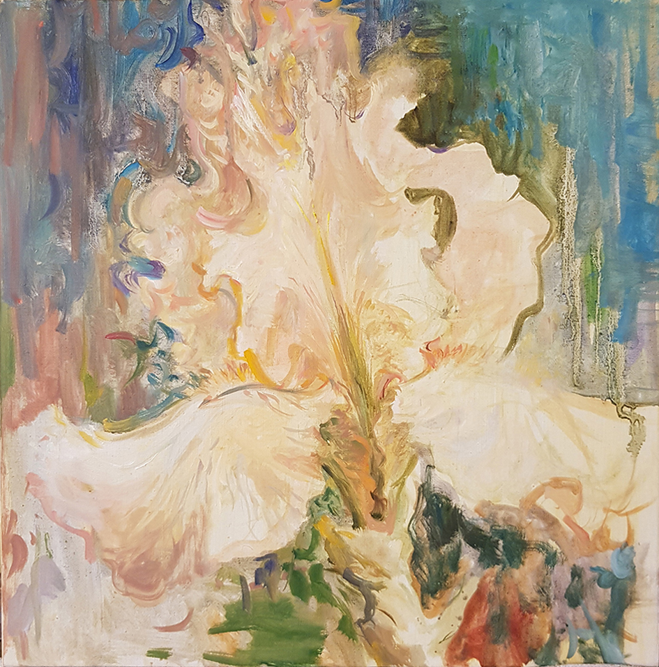 Pink delight, 14×14 inches (35×35 cm), oil on linen, 2018.