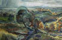 «Rainy autumn», canvas, oil, 31″х39″ (80x100cm), 2013.