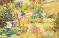 «Orange haystack», canvas, oil, 16″х19″ (40x50cm), 2010.
